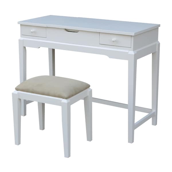 International Concepts Vanity Table with Vanity Bench, Snow White K-BE08-2-DT-2 - main